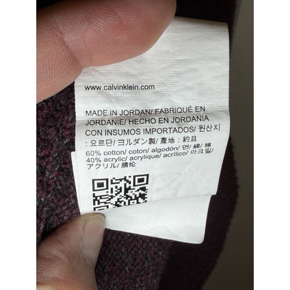 Calvin Klein Mens XL Purple 1/4 Zip Pullover Sweater Athletic Fit