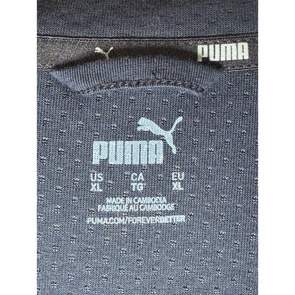 PUMA Men's Black/Gray Full-Zip Track Jacket Knit Polyester Size XL activewear