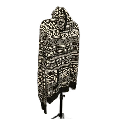 The Slope Aztec Fair Isle Hooded Sweater Men's M Black White