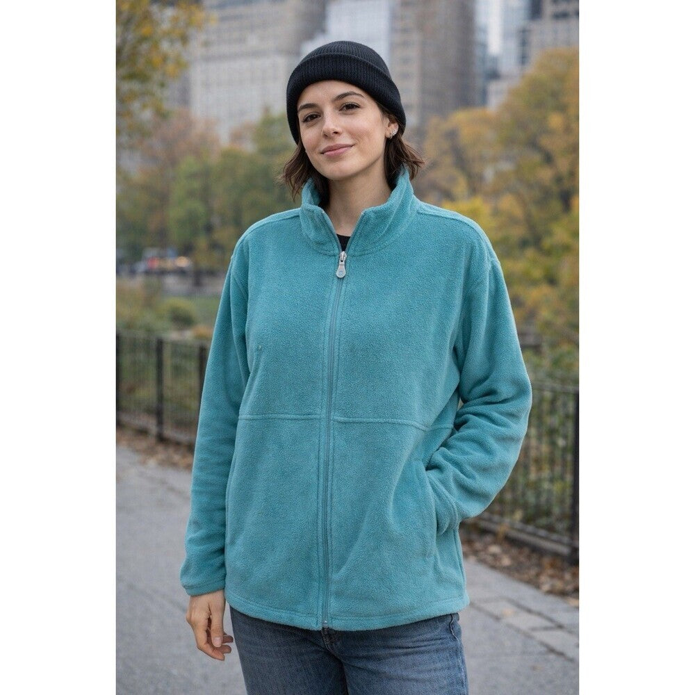Catalina Outerwear Women’s Green Full Zip Mid-Length Jacket Solid L 14/16
