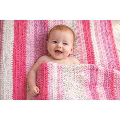 Handmade Crochet Super Soft Multicolored Pink Baby Blanket 36" x 29"
