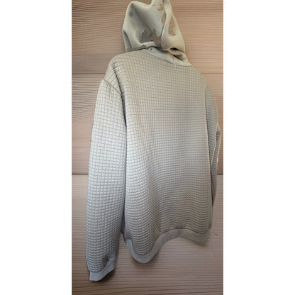 COOFANDY Men’s XXL Waffle Knit Hoodie Tan Pullover (A-16)