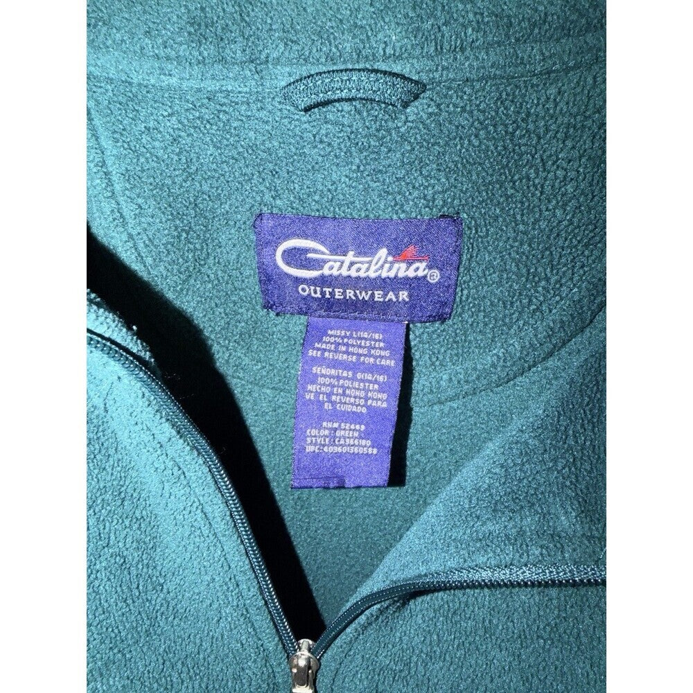 Catalina Outerwear Women’s Green Full Zip Mid-Length Jacket Solid L 14/16
