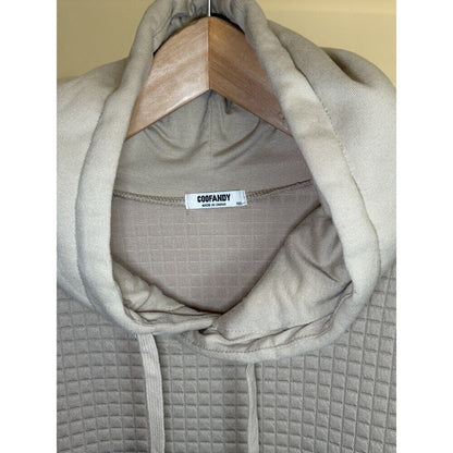 COOFANDY Men’s XXL Waffle Knit Hoodie Tan Pullover (A-16)