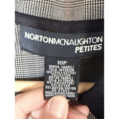 Vintage Norton Mcnaughton Black Microsuede Zip Up Light Jacket w/ Pockets 10P
