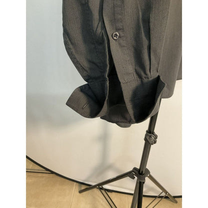 Van Heusen Men's 15.5 Gray Pinstripe Button Down Shirt