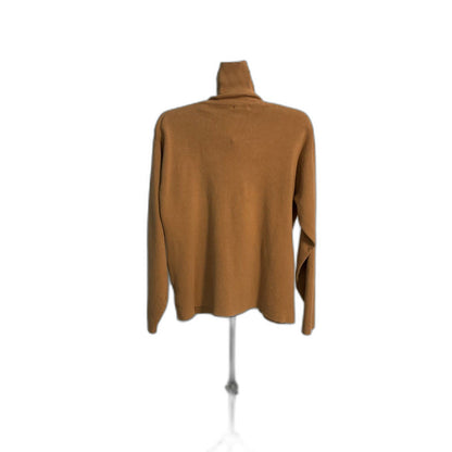 Franco Valeri Women's L Camel Turtleneck Sweater Long Sleeve Cotton Blend