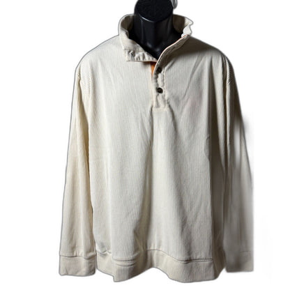 Hengsheng Jeans Ribbed Corduroy Snap Pullover with Elbow Patches - Cream L