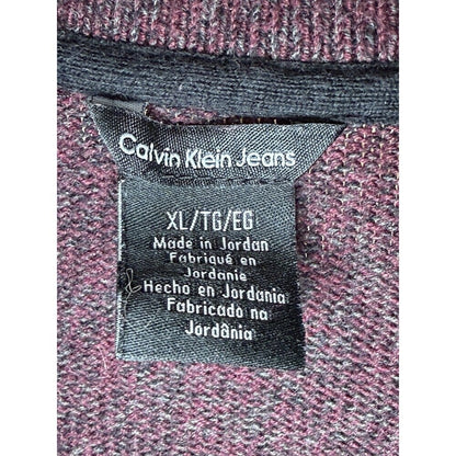 Calvin Klein Mens XL Purple 1/4 Zip Pullover Sweater Athletic Fit
