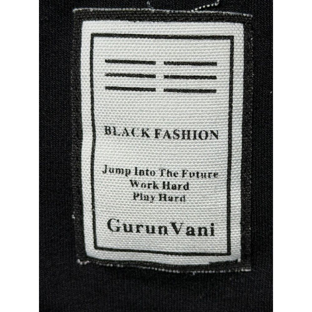Gurunvani "Future" Contrast Patchwork Layered Hoodie - Black/Olive Green L