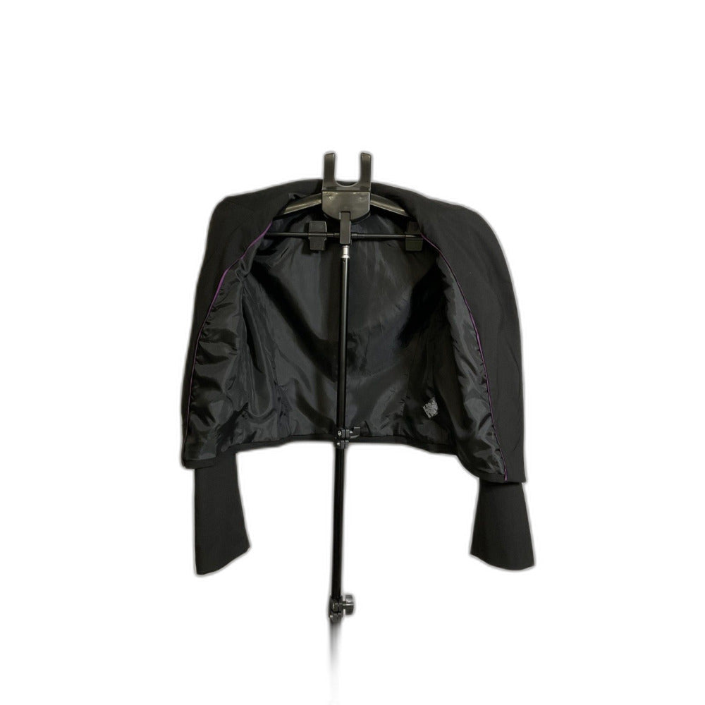 Mossimo Women's Size M Black Cropped Asymmetrical Open Front Blazer