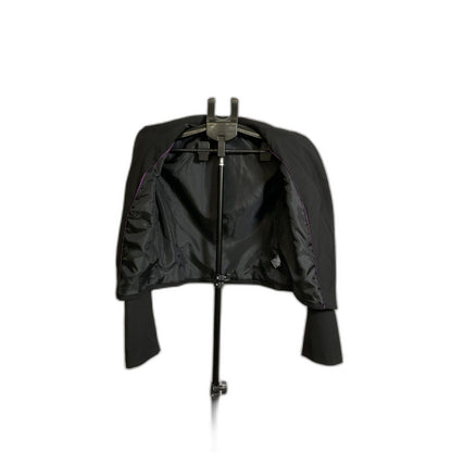 Mossimo Women's Size M Black Cropped Asymmetrical Open Front Blazer