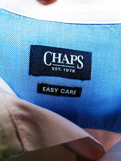 CHAPS pink flamingo shirt A3-072 - CHAPS Easy Care neck label