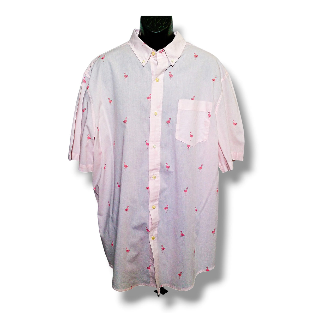 CHAPS pink flamingo shirt A3-072 - Alternate front view