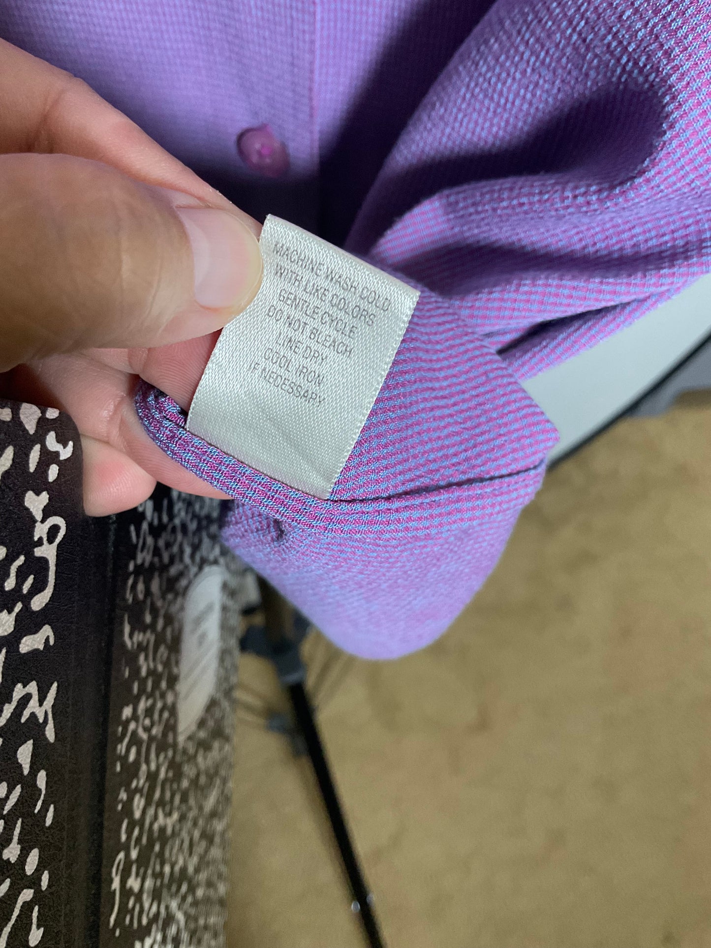 CJ Banks Short Sleeve Button Up Top Textured Grid 2X Purple