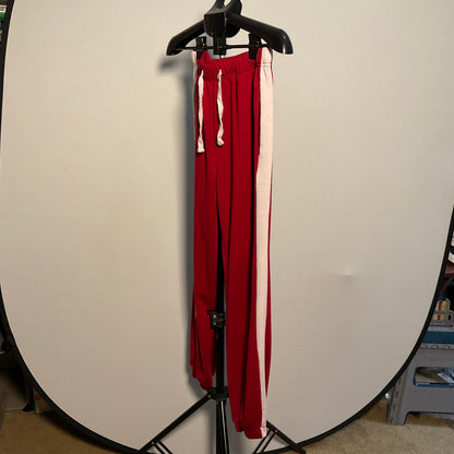 Rubzoof Red Striped Crewneck Top Jogger Pants Set Size M