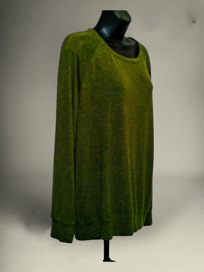 Buffalo David Bitton Crew Neck Pullover Viscose Olive Green Size M