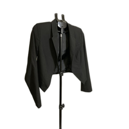 Mossimo Women's Size M Black Cropped Asymmetrical Open Front Blazer