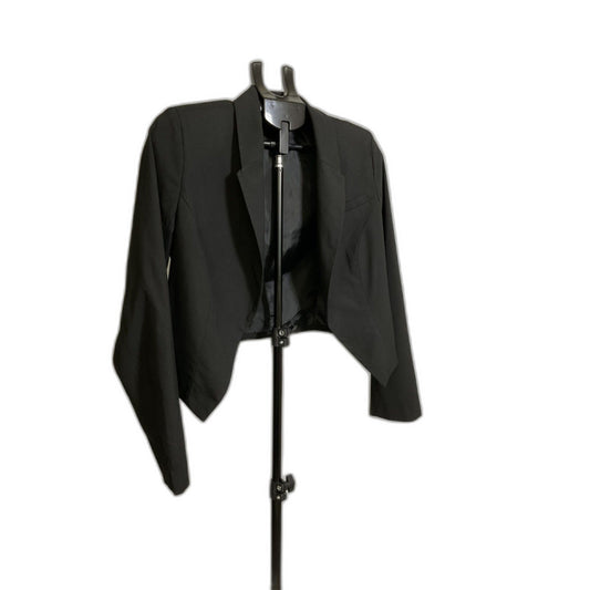 Mossimo Women's Size M Black Cropped Asymmetrical Open Front Blazer