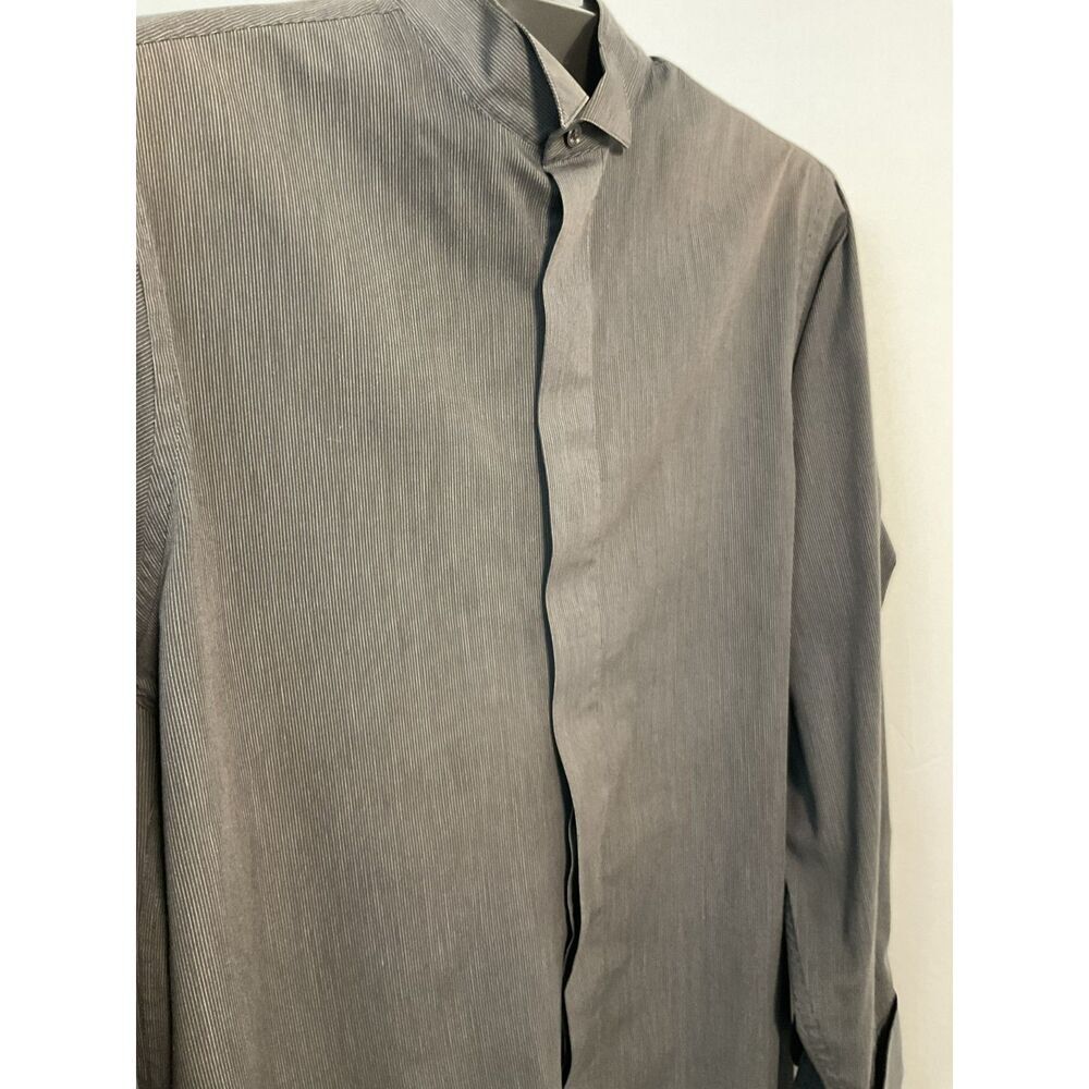 Van Heusen Men's 15.5 Gray Pinstripe Button Down Shirt