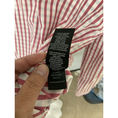 Kenneth Cole New York Men's XL Red White Gingham Check Button Down Shirt