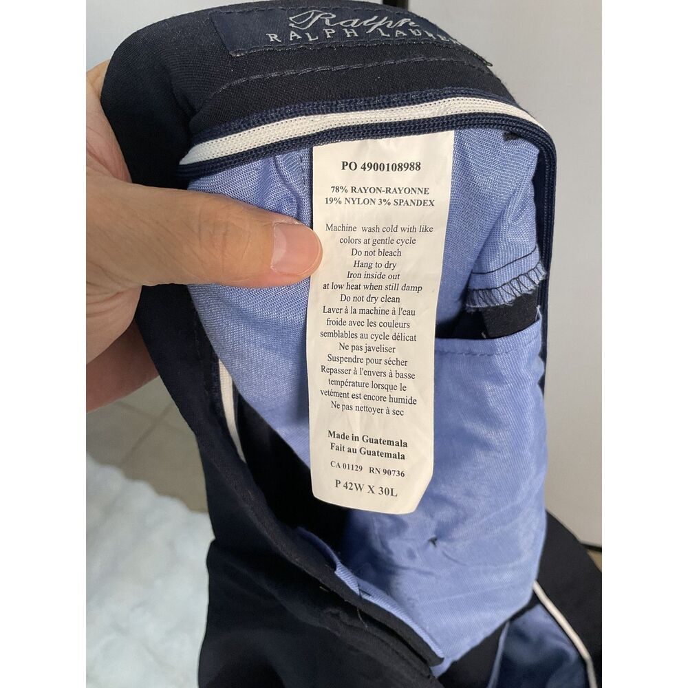Ralph Lauren Navy Dress Trousers Size 42W x 30L