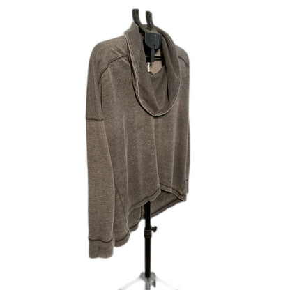 Lucky Brand Charcoal Waffle Knit Cowl Neck Top Size M
