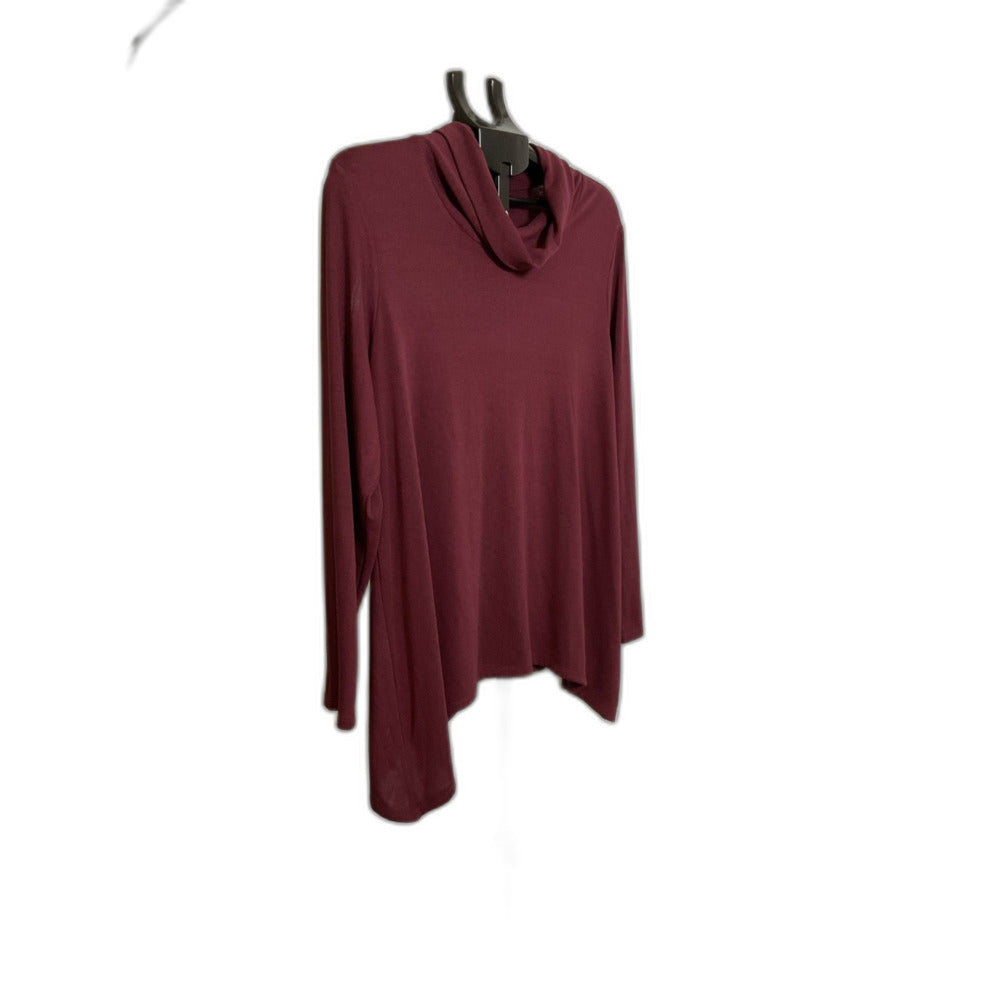 Chico's Cozy Cowl Neck Top Sz 2 (L) Red Maple NWT