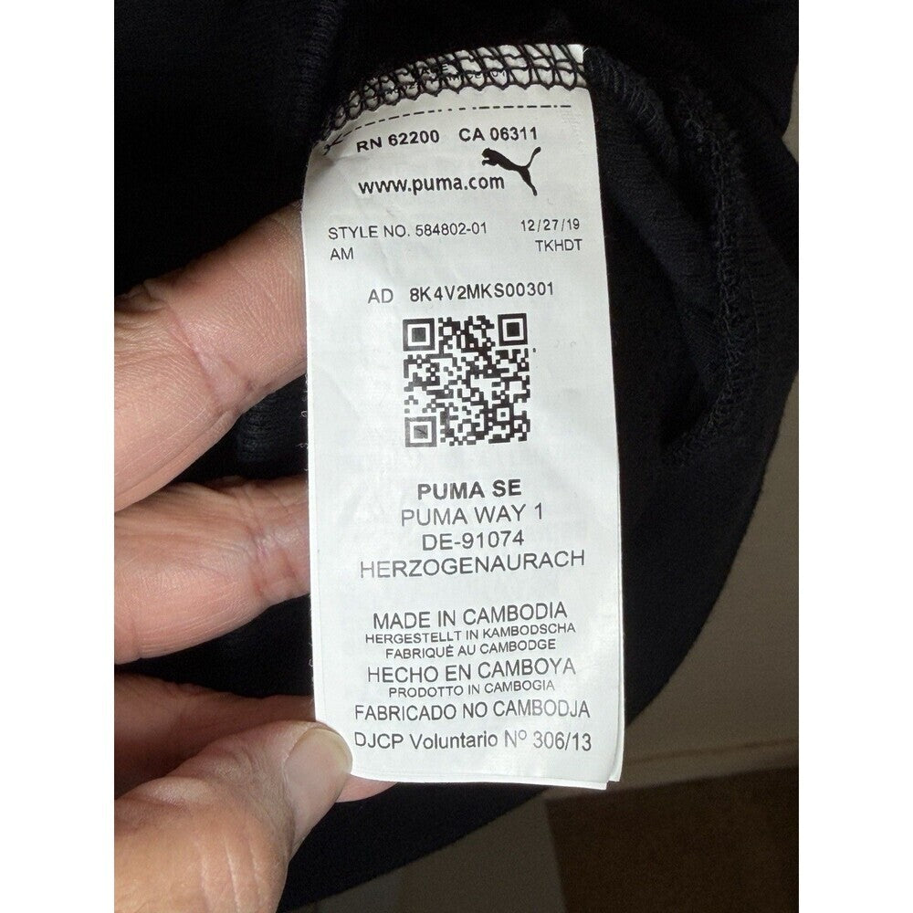 PUMA Men's Black/Gray Full-Zip Track Jacket Knit Polyester Size XL activewear