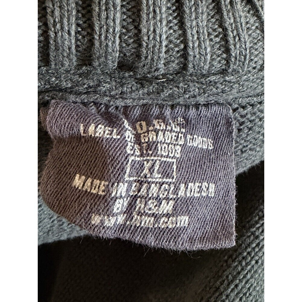 L.O.G.G. Men’s XL Olive Green Hooded Zip Up Long Sleeve Sweater