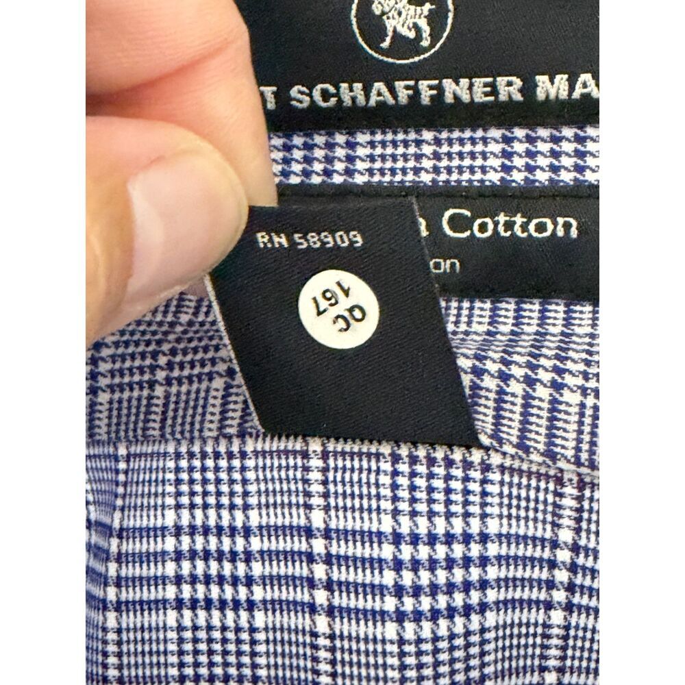 NWT Hart Schaffner Marx Men's Contrast White Collar Dress Shirt 16 33