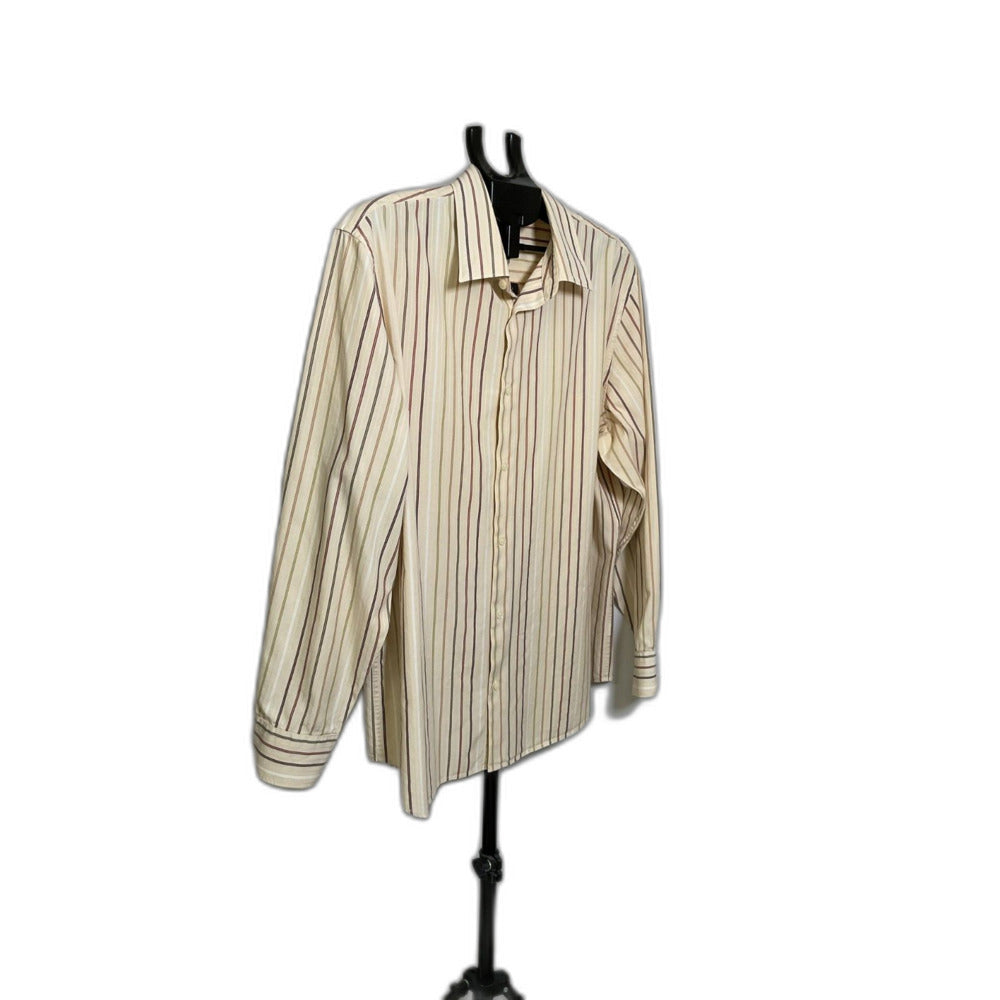 Calvin Klein Men's XL Striped Cotton Button Down Shirt