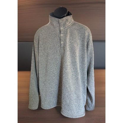 Wrangler Fleece Pullover Sweater Quarter Zip Mens XL Long Sleeve Heathered Gray