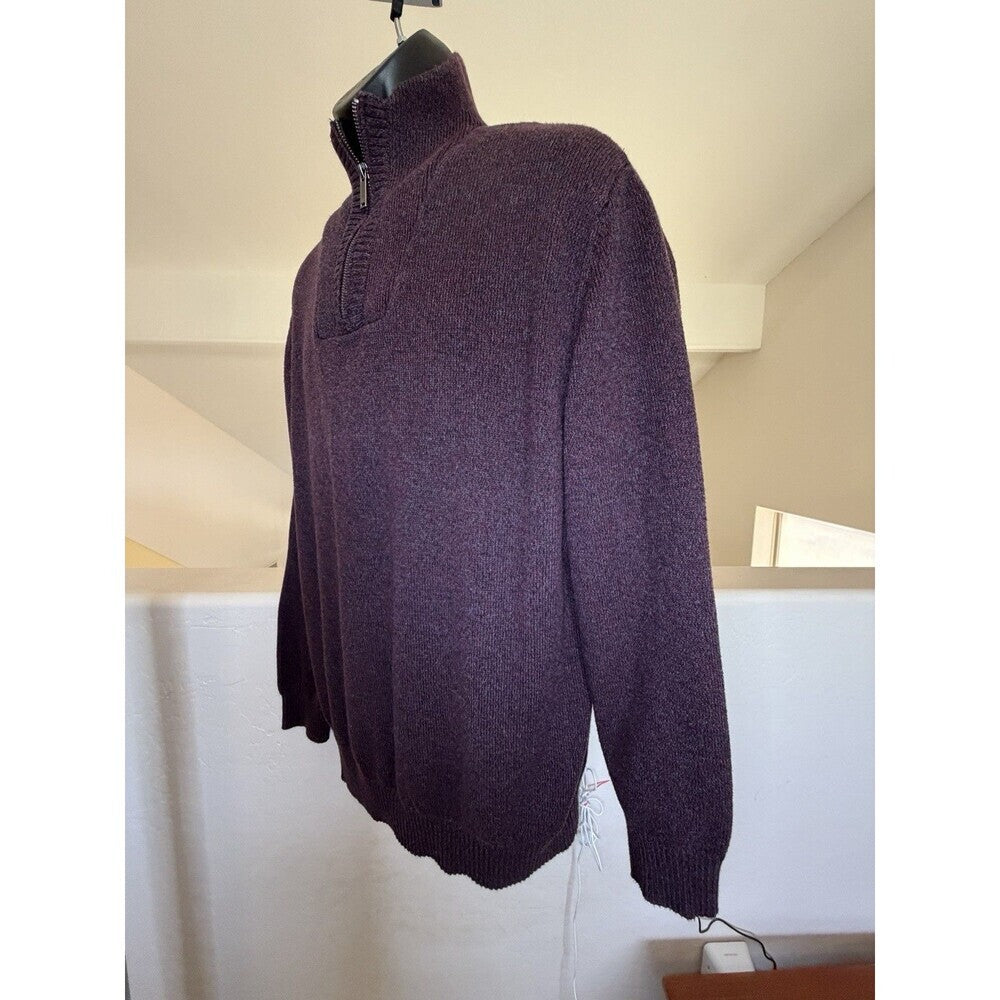Calvin Klein Mens XL Purple 1/4 Zip Pullover Sweater Athletic Fit
