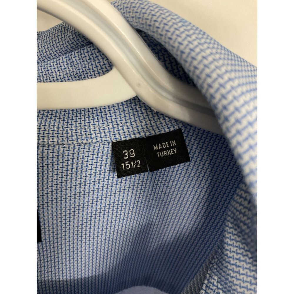 BOSS Hugo Boss Men's 39/15.5 Slim Fit Stretch Dress Shirt Light Blue Jason