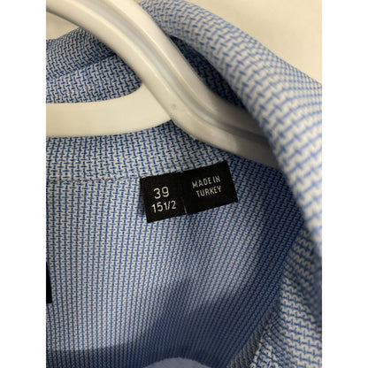 BOSS Hugo Boss Men's 39/15.5 Slim Fit Stretch Dress Shirt Light Blue Jason