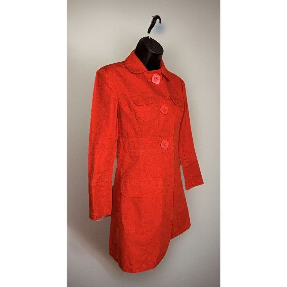 Tara Jarmon Women's Cherry Red 3/4 Trench Coat XS