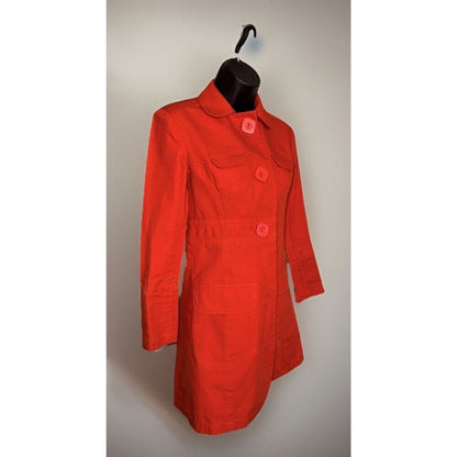 Tara Jarmon Women's Cherry Red 3/4 Trench Coat XS
