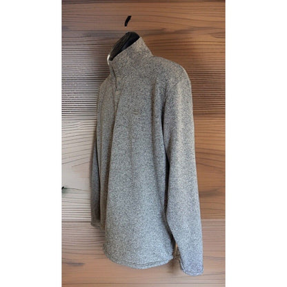 Wrangler Fleece Pullover Sweater Quarter Zip Mens XL Long Sleeve Heathered Gray