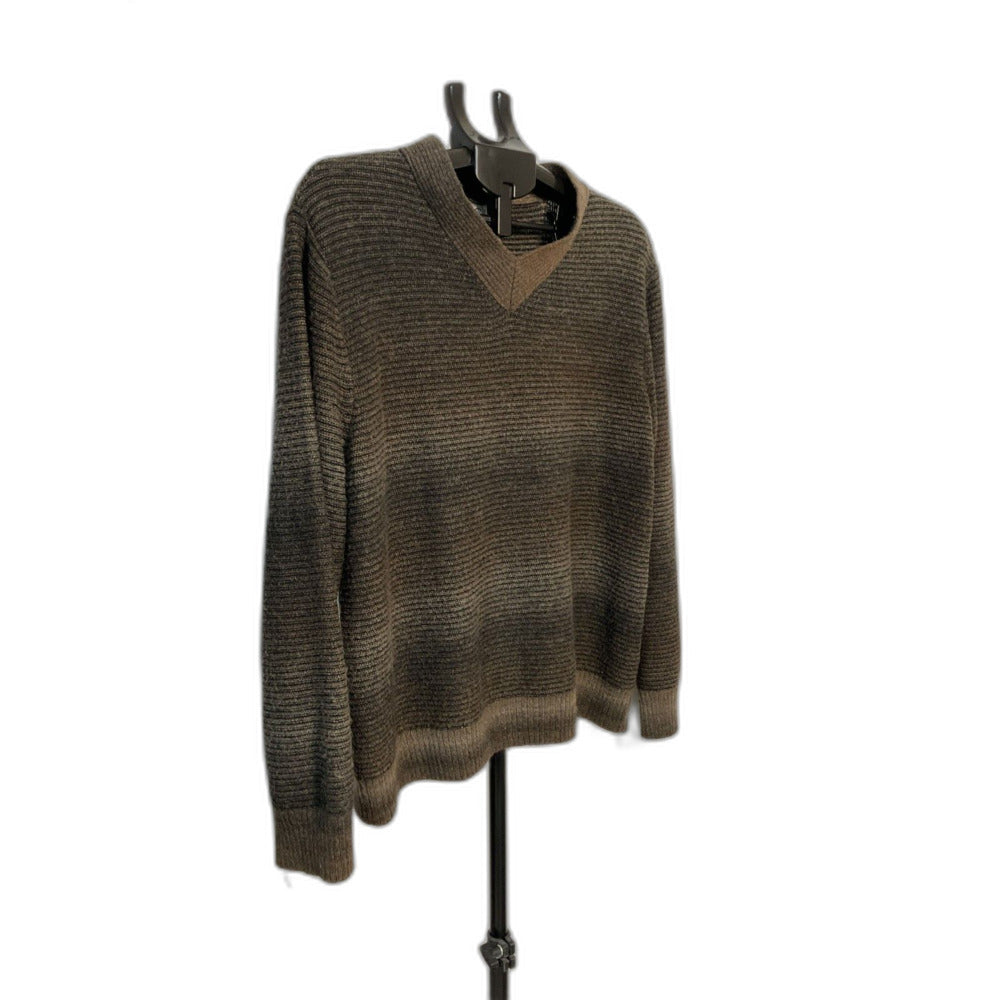 Geoffrey Beene Men's XL Striped V-Neck Sweater