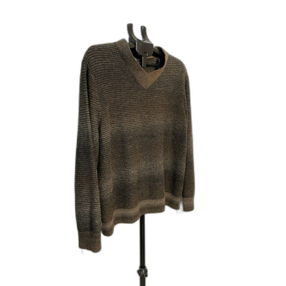 Geoffrey Beene Men's XL Striped V-Neck Sweater