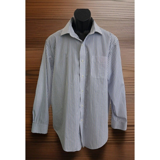 Lauren Ralph Lauren Classic Fit Non Iron Striped Button Down Shirt 16.5 34/35