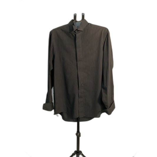 Van Heusen Men's 15.5 Gray Pinstripe Button Down Shirt