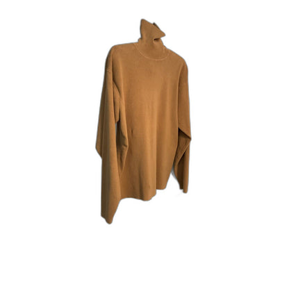 Franco Valeri Women's L Camel Turtleneck Sweater Long Sleeve Cotton Blend