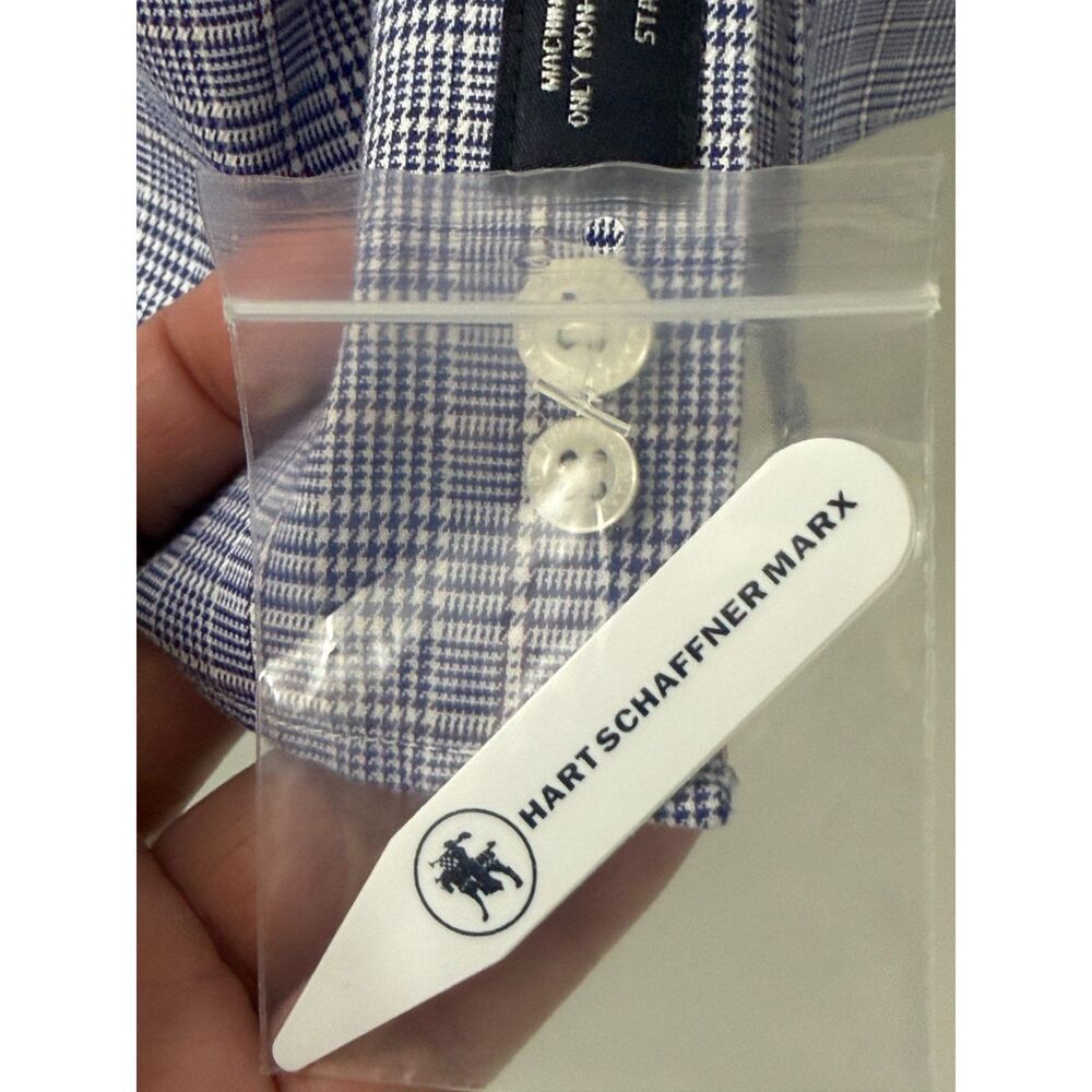 NWT Hart Schaffner Marx Men's Contrast White Collar Dress Shirt 16 33
