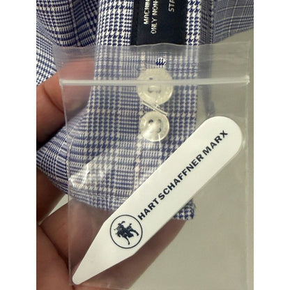 NWT Hart Schaffner Marx Men's Contrast White Collar Dress Shirt 16 33