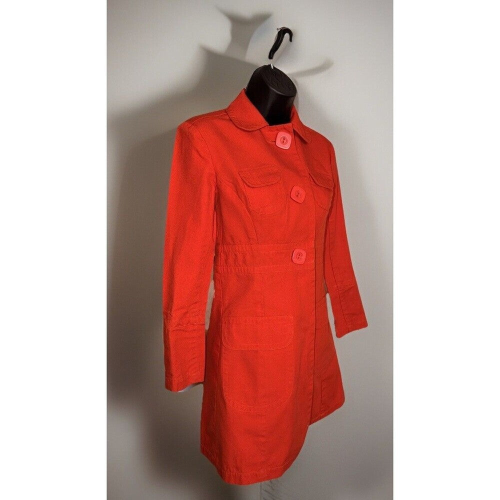 Tara Jarmon Women's Cherry Red 3/4 Trench Coat XS