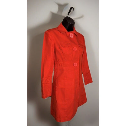 Tara Jarmon Women's Cherry Red 3/4 Trench Coat XS