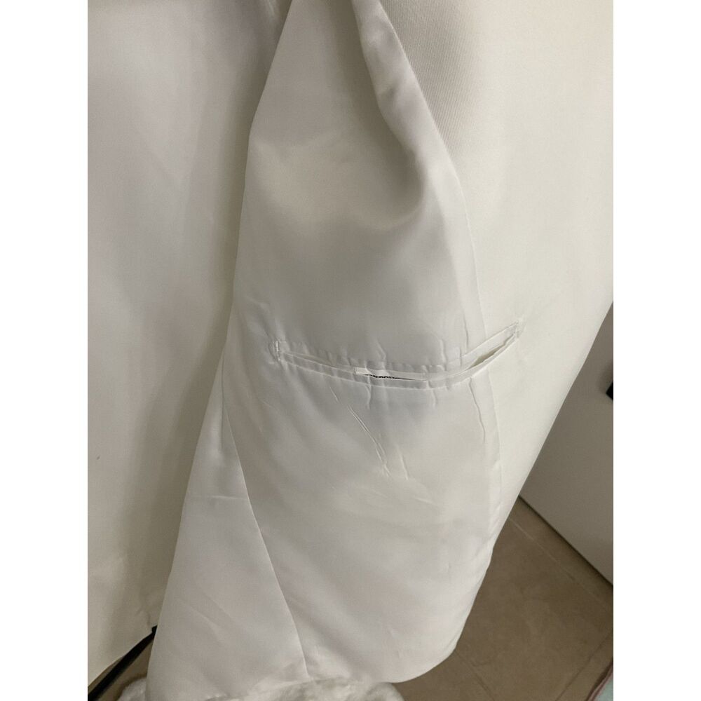 COOFANDY Men's 3XL White Single Breasted Blazer Notch Lapel Sport Coat