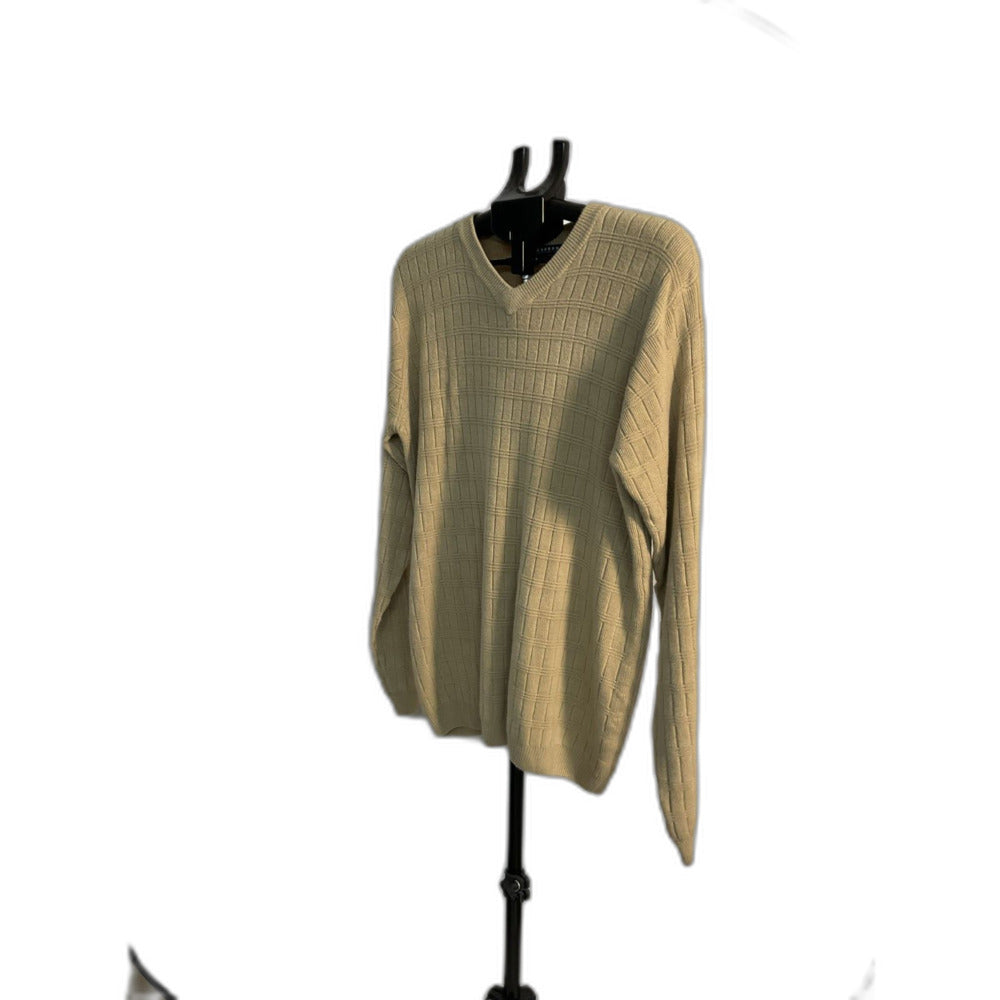 Consensus Sportswear Tan V-Neck Wool Blend Sweater L/XL